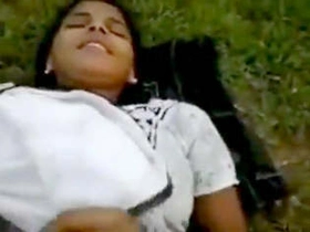 Indian  gal gets pounded in the open air