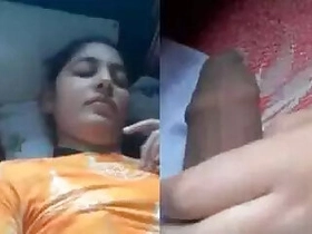 Beautiful female tugging off her pussy