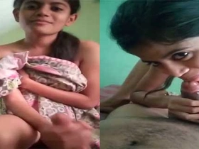 Bangla village girl gives a sloppy bj to