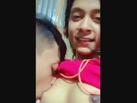 Cute teenage girl providing head in a
