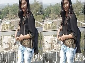 Pretty Indian Woman Desi Records Her