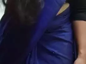 Saree-clad Indian doll dances invitingly