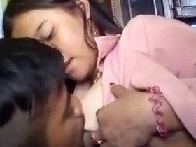 MMS video of a desi babe inhaling nips