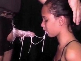 Watch a Latina babe take a schlong deep