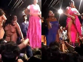 Naked chicks in village perform sensuous