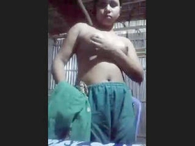 Ghetto female unwraps naked for her